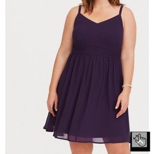 NWT Torrid 2X Purple Chiffon Skater Dress